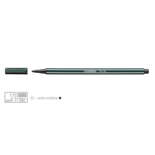 Caneta Stabilo Pen 68 Verde Azeitona