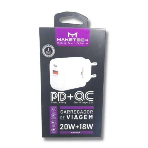 Carregador de Tomada com 2 entradas USB/PD - Maketech