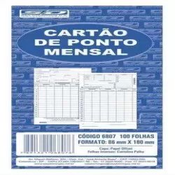 Cartão Ponto Mensal 100 Folhas - São Domingos