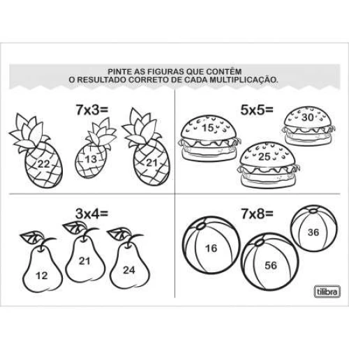 Cartilha de Matemática Multiplicação - Tilibra