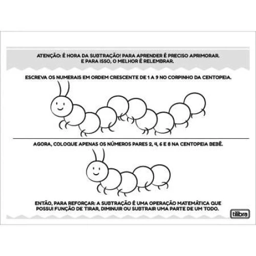 Cartilha de Matemática Subtração - Tilibra