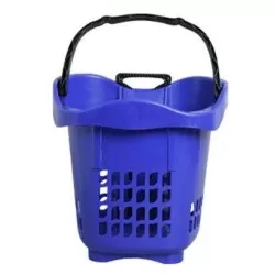 Cesta Plástica com Roda Azul 30 litros - Plasnew