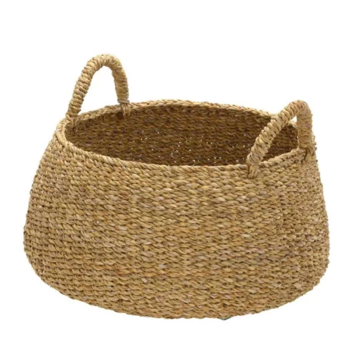 Cesto Decorativo com Alças 45cm Espressione Rattan Marrom