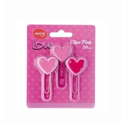 Clips Coração Love Pink 50mm com 3 unidades - Molin