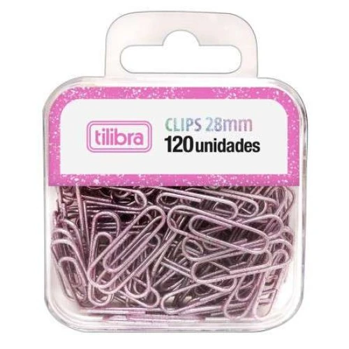Clips Glitter Pink 28mm - Tilibra