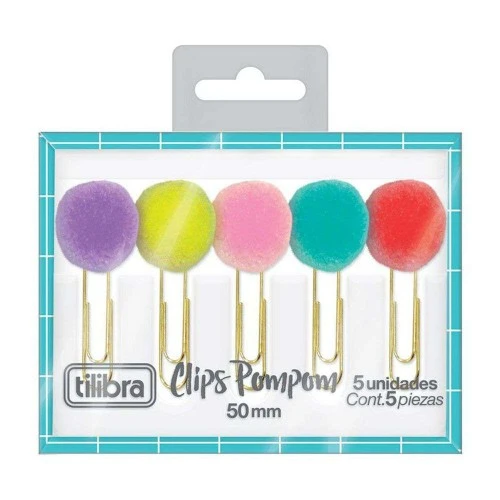 Clips Pom Pom Colorido 50mm Tilibra