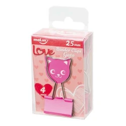 Clips Binder Gatinho Rosa 25mm - Molin