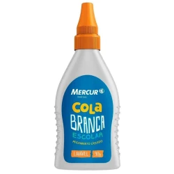 Cola Branca Escolar Mercur 90g Lavável, Atóxica e Multiuso