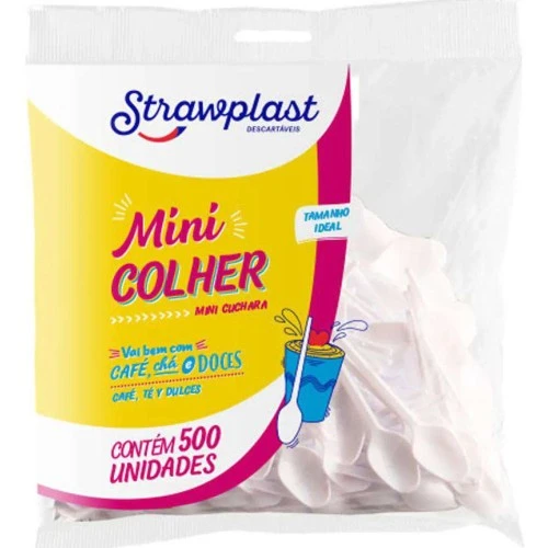 Colher Mexedor Para Café Branca Strawplast - c/500 Unidades