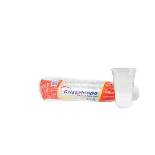 Copo Plástico Transparente 440ml Cristalcopo - C/50 Unidades