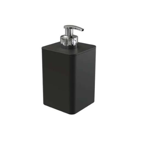 Dispenser De Detergente E Sabonete Líquido Stolf Preto 350ml Com Válvula Cromada