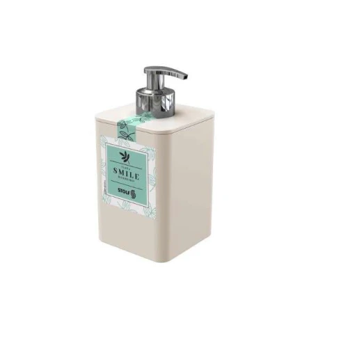 Dispenser Para Sabonete Líquido Smile Stolf 350ml Válvula Cromada Areia