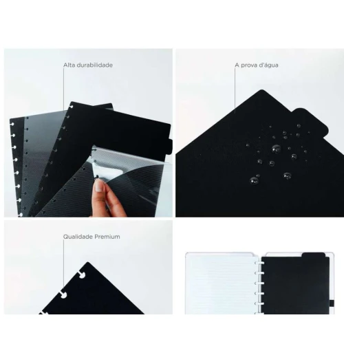 Divisórias Básicas Grande para Caderno Inteligente  Kit 4 Folhas  CI