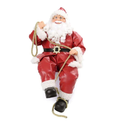Enfeite De Natal Papai Noel Decorativo Com Corda Vermelho / Branco