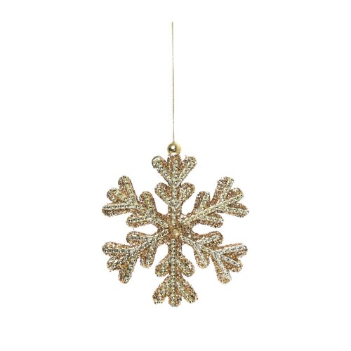 Enfeite Decorativo de Natal Floco de Neve Dourado  15cm  1 Unidade Cromus