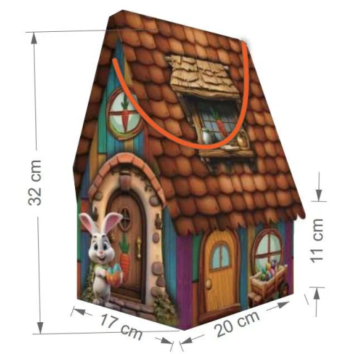 Enfeite Páscoa Caixa Casa do Coelho - Da Cruz