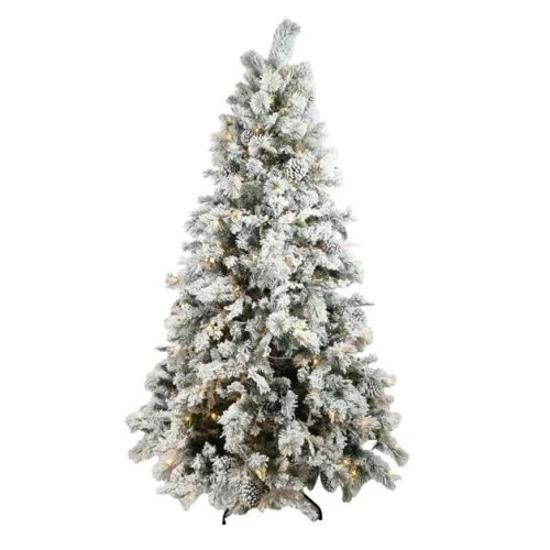 Enfeite de Natal Árvore Santorini Nevada 210cm Cromus com Pisca