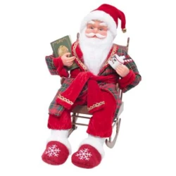 Enfeite de Natal Papai Noel Sentado 35cm  Decoração Tradicional