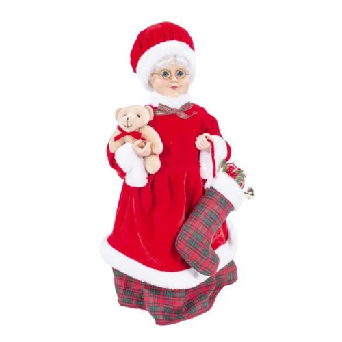 Enfeite de Natal Mamãe Noel com Urso Cromus  46cm