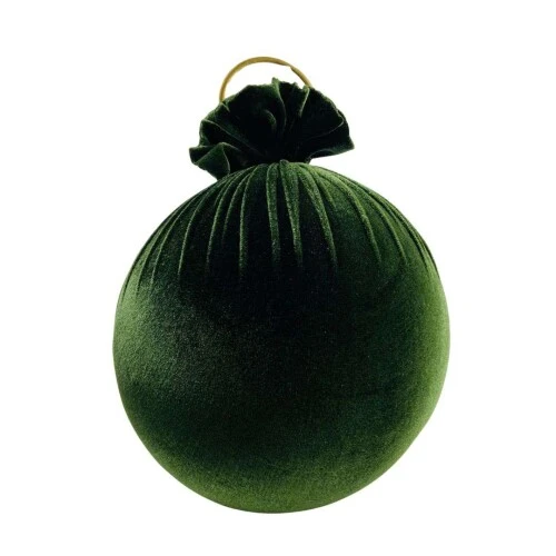 Enfeite de Natal Bola Decorativa Cromus 30cm  Dourada com Tecido e Gancho  1 Unidade