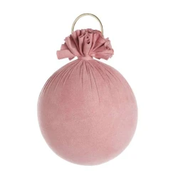Enfeite de Natal Bola Decorativa Rose 15 cm Veludo Cromus