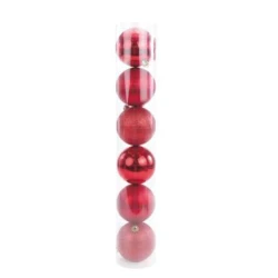 Enfeite de Natal Bola Decorativa Vermelha 10cm Cromus (kit c/6)