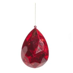 Enfeite Natal Pingente Joia Rubi Cromus 15cm  Pendente Decorativo Natalino Ref.1087129