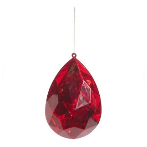 Enfeite NatalPingente Joia Rubi Gota 23cm (Ref.1087141)