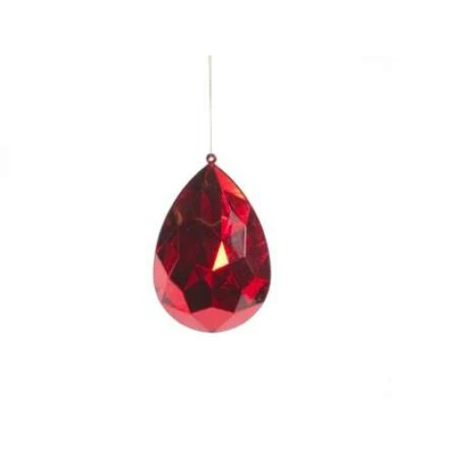 Enfeite Natal Pingente Joia Rubi Cromus 15cm  Pendente Decorativo Natalino Ref.1087129