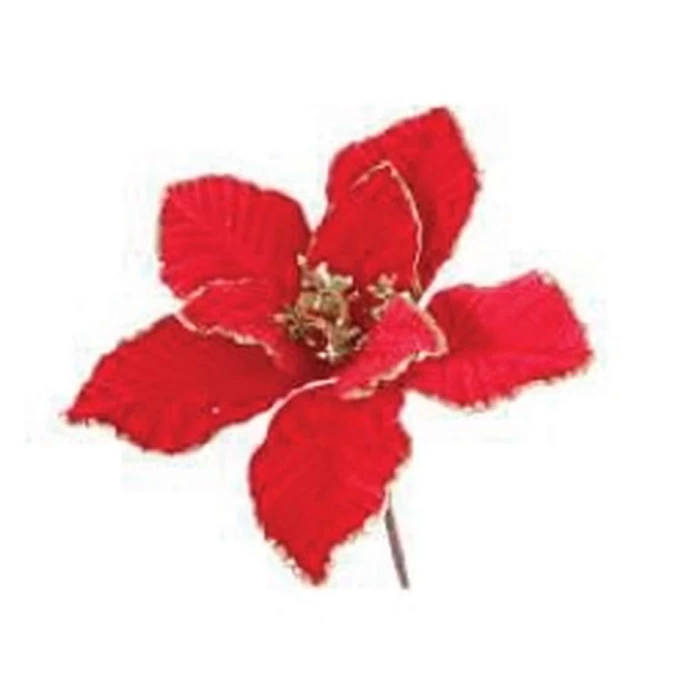Enfeite de Natal - Flor Vermelha 21cm - Dokassa Distribuidora