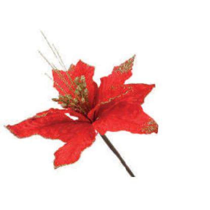 Enfeite de Natal - Flor Vermelha 26cm - Dokassa Distribuidora