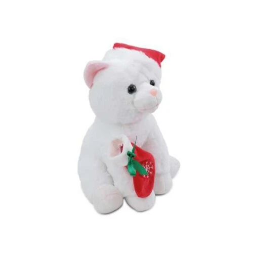Enfeite de Natal Gato com Gorro Vermelho  Cromus Ref. 1009985