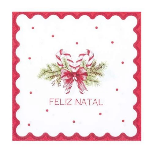 Enfeite de Natal Guardanapo de Papel Decorado 32,5 x 32,5 cm (C/20 unidades)  Cromus