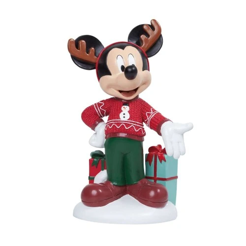 Enfeite de Natal Mickey em Resina em Pé Rena Cromus  34cm  Vermelho | Licenciado Disney