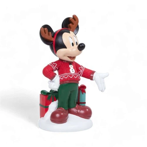 Enfeite de Natal Mickey em Resina em Pé Rena Cromus  34cm  Vermelho | Licenciado Disney