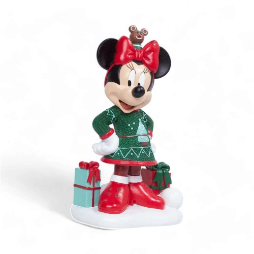 Enfeite de Natal Minnie em Resina em Pé Cromus  34cm  Vermelha | Licenciado Disney