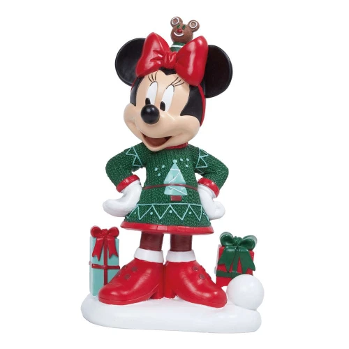 Enfeite de Natal Minnie em Resina em Pé Cromus  34cm  Vermelha | Licenciado Disney