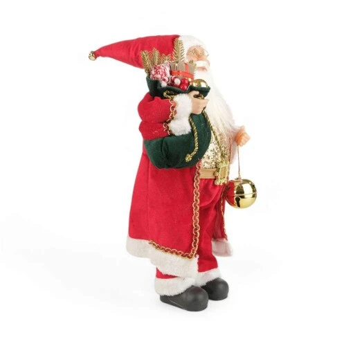Enfeite de Natal Papai Noel em Pé com Saco de Presentes 45cm Cromus