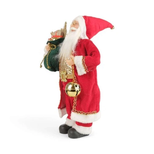 Enfeite de Natal Papai Noel em Pé com Saco de Presentes 45cm Cromus