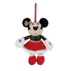 Enfeite de Natal Pelúcia Minnie com Gorro de Natal e Laço 15cm  Cromus (Disney)