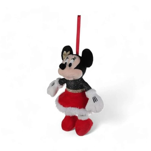 Enfeite de Natal Pelúcia Minnie com Gorro de Natal e Laço 15cm  Cromus (Disney)