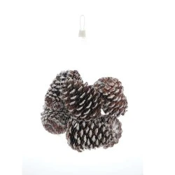 Enfeite de Natal Pinha Nevada 12cm Cromus