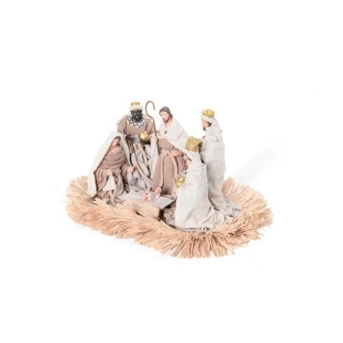 Enfeite de Natal Presépio Rústico em Resina Bege 23,5 cm Cromus