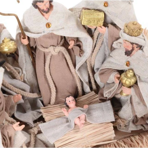 Enfeite de Natal Presépio Rústico em Resina Bege 23,5 cm Cromus