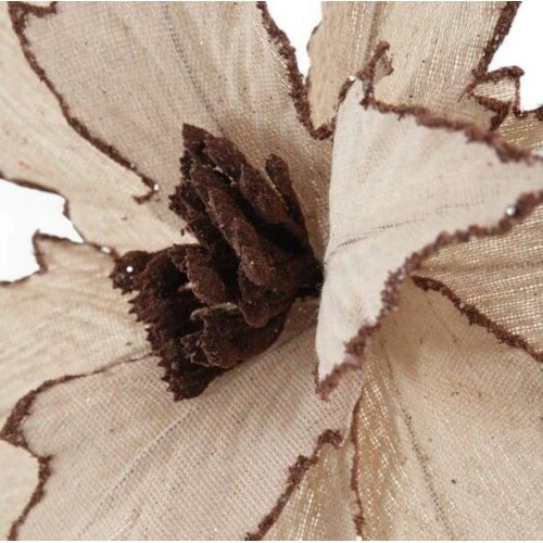 Enfeite de Natal Haste Flor Juta Marrom 25x40 cm Cromus