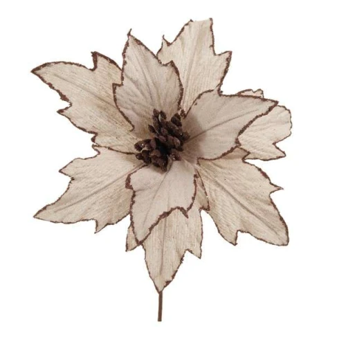 Enfeite de Natal Haste Flor Juta Marrom 25x40 cm Cromus