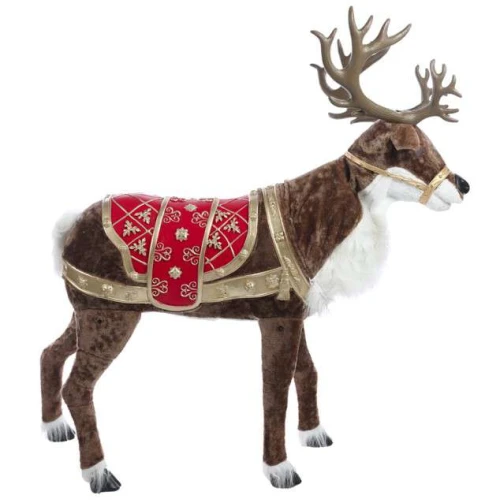 Enfeite de Natal Rena Decorativa com Led Branco 90cm Cromus
