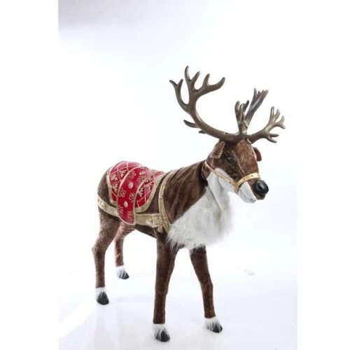 Enfeite de Natal Rena Decorativa com Led Branco 90cm Cromus