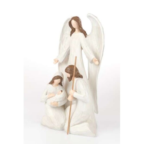 Enfeite de Natal Sagrada Família com Anjo Cromus 40,3cm