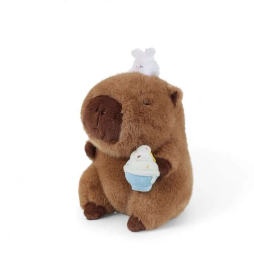 Enfeite de Páscoa Capivara de Pelúcia com Cupcake 26cm  Cromus